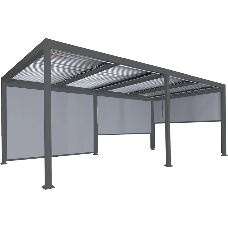 Mendler 'HWC-L41' Pergola mit 3 Seitenwände, Metall anthrazit, 3x6 m – Bild 9