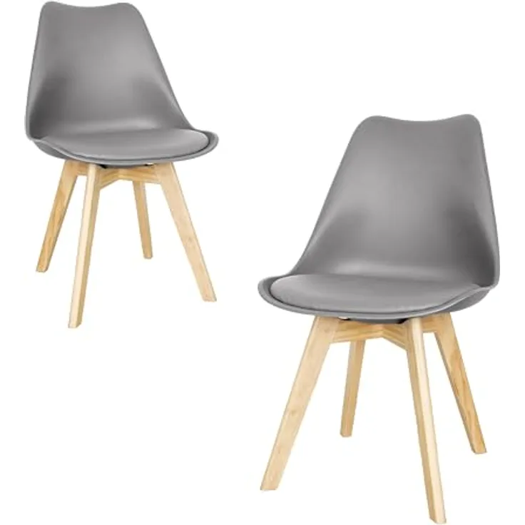 GARDENIA Candy Stuhl, Sockel: Holz, Grau, 2 Stühle