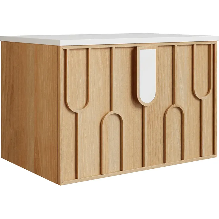 Vente-unique - MERKAN Waschbeckenmöbel Holz, Platte Beige - B 50 cm x H 49 cm x L 75 cm – Bild 3