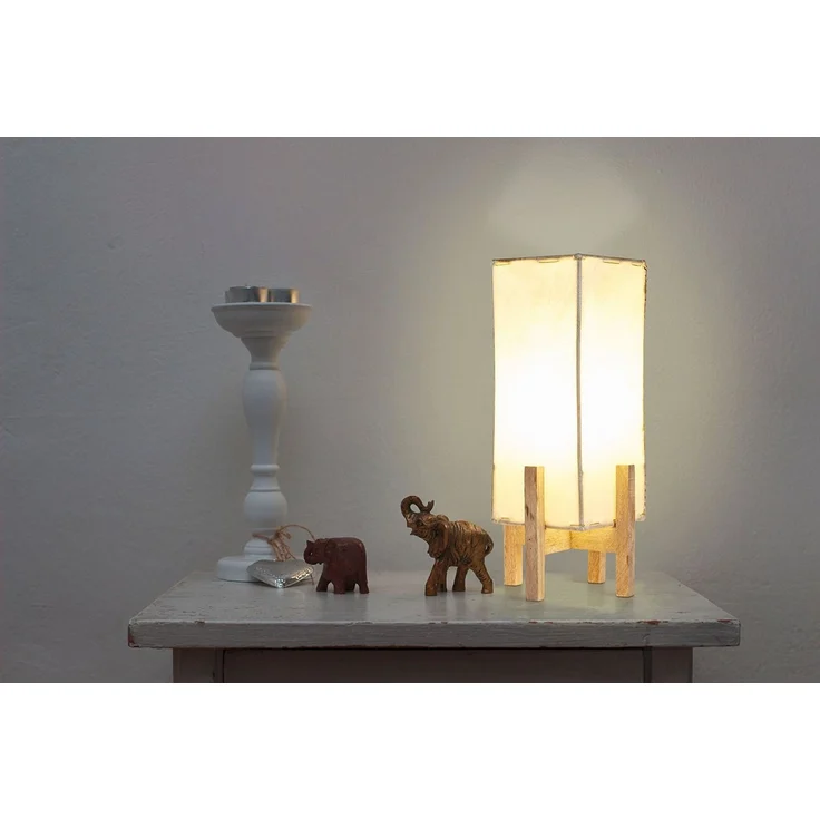 Marrakesch Orient & Mediterran Interior Nachttischlampe Leder Nachttischlampe Tischlampe Lampe Janka natur, Handarbeit – Bild 3