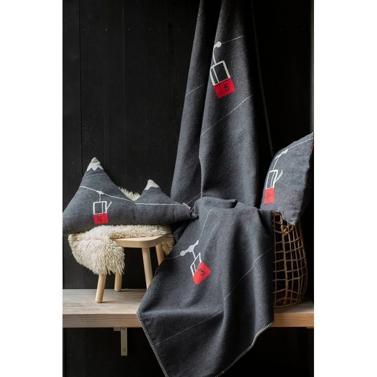 Wohndecke Sylt 'Gondeln' 140 x 200 cm Anthrazit, DAVID FUSSENEGGER – Bild 1