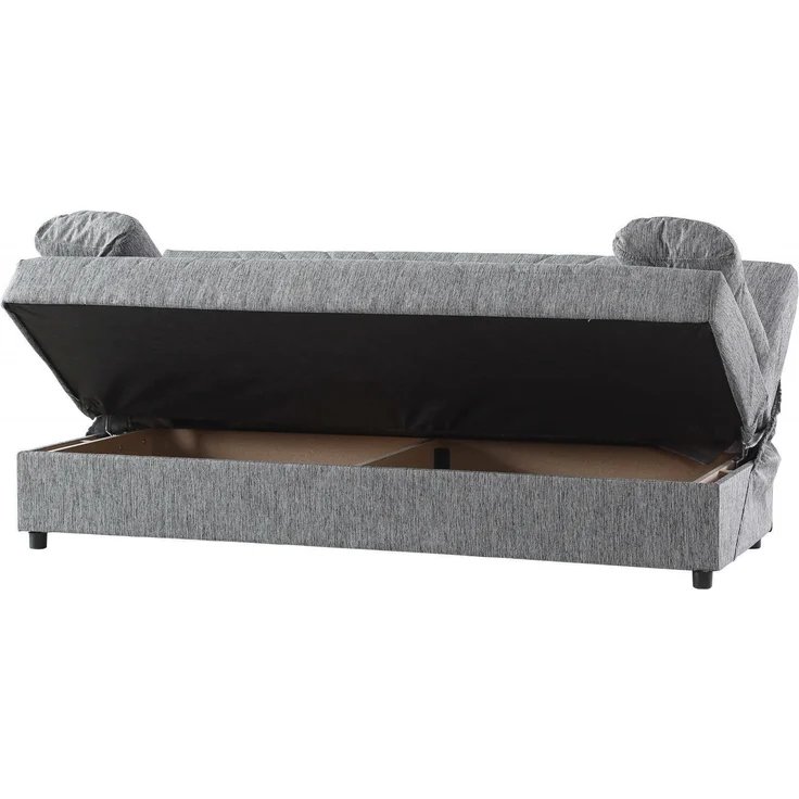 Dmora 3-Sitzer Schlafsofa Apicella, Sofa mit Stauraum und 2 Kissen inklusive, Wohnzimmersofa aus Stoff mit Klick-Klack-Öffnung, 181 x 81 x 88 cm, Grau – Bild 7