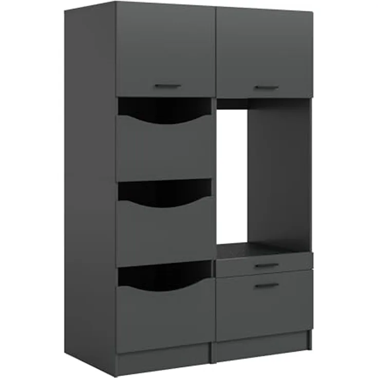 Waschmaschinenumbauschrank >Free< in Anthrazit - 126x195x68cm (BxHxT)