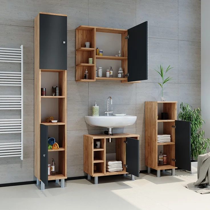 Badspiegelschrank Fynn Goldkraft Eiche 79.6 x 64 cm Vicco – Bild 4