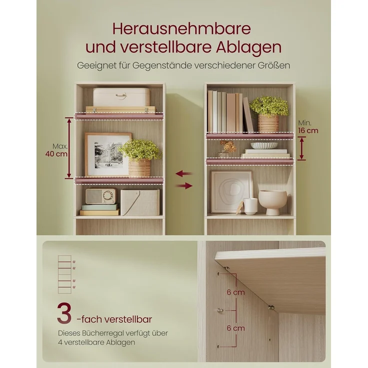 VASAGLE Bücherregal mit 6 Ebenen, für Wohnzimmer, Büro – Bild 4