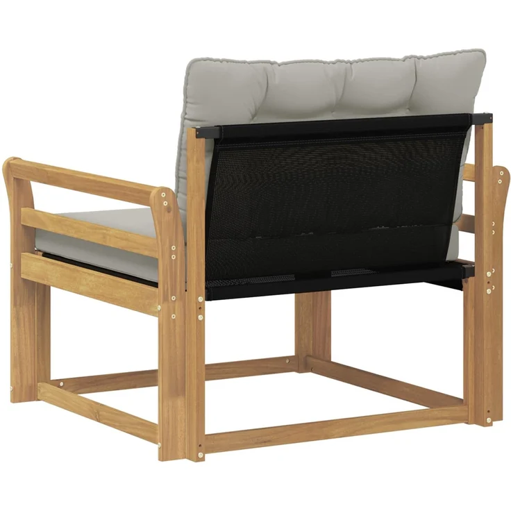 vidaXL Outdoor-Sofagarnitur Massives Akazienholz und Textilene Weiß 3439065 – Bild 7