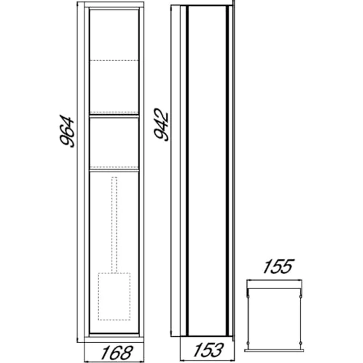 Emco Asis 150 Unterputz-Schrankmodul, Badezimmerschrank als Toilettenpapierhalter & Klobürstengarnitur mit extra Fach, Hochschrank mit Push to Open-Funktion, optiwhite – Bild 6