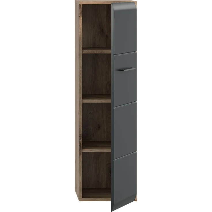 Stauraumtype (B/H/T: 30x106x30 cm) in schwarz matt und Nox Oak Nachbildung – Bild 5