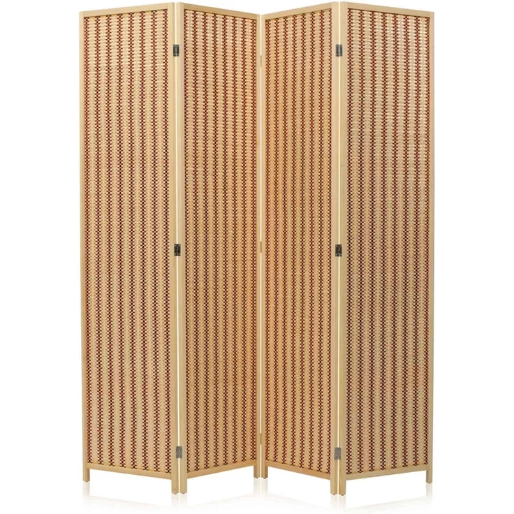 Makika Trennwand / Raumteiler aus Holz / Bambus Faltbar - Natur Braun – Bild 2