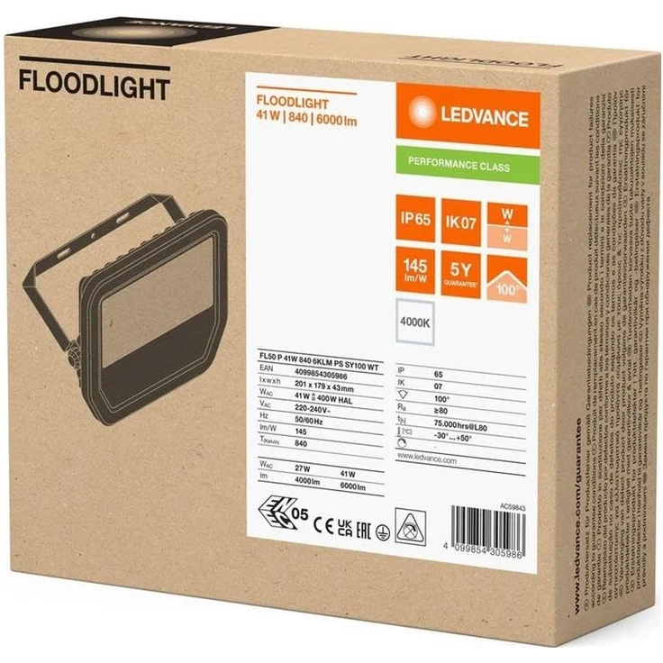 LEDVANCE FLOODLIGHT FL 50 P 41W 6KLM 840 PS SY100 WT – Bild 2