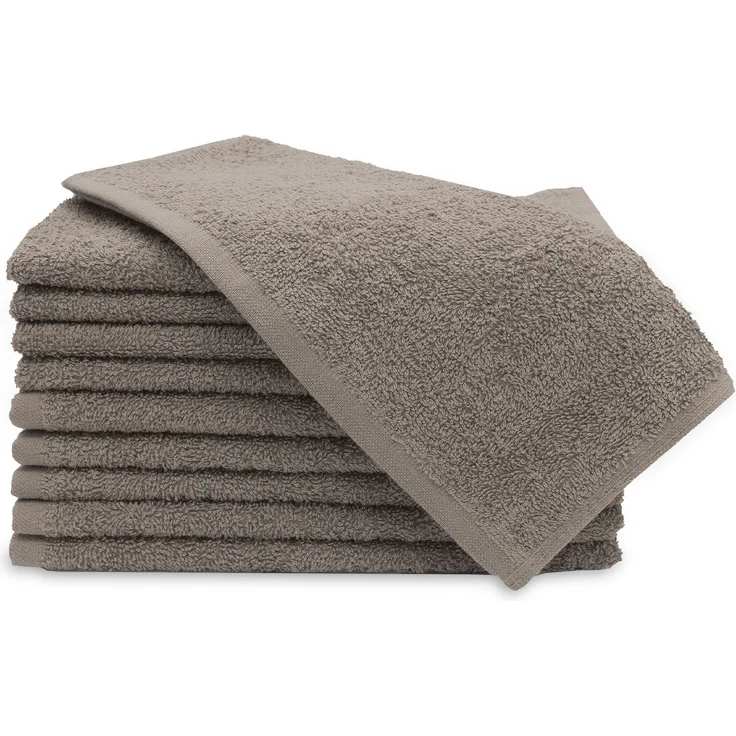 ZOLLNER Gästehandtücher 10er Set, Baumwolle, 30x50 cm, fango – Bild 1