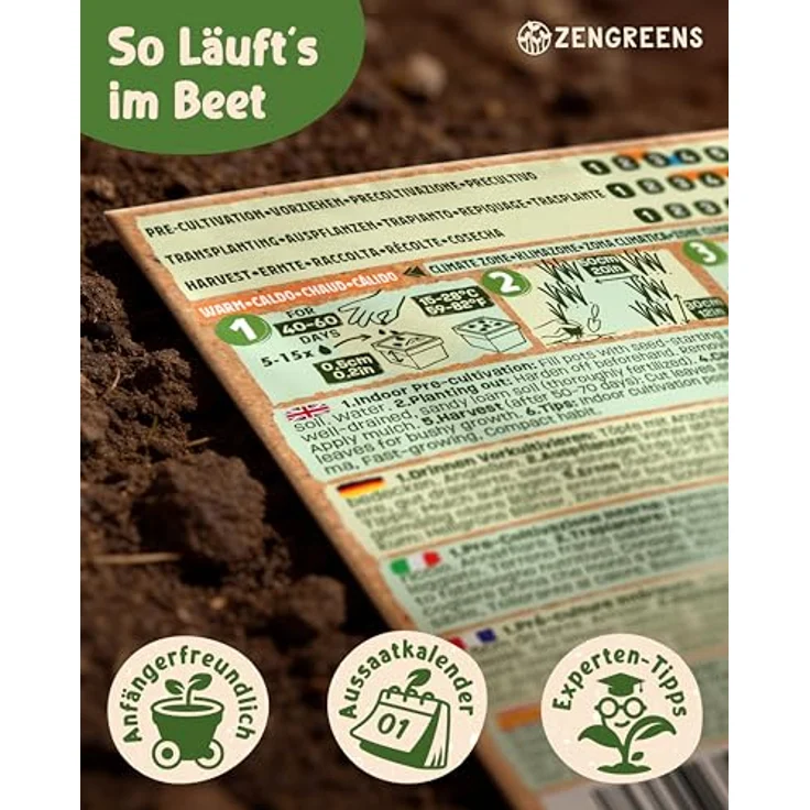 ZenGreens® - Bio Basilikumsamen im 6er Set - 6 Basilikum Samen für den einfachen Anbau im Garten, Balkon oder Hochbeet - Pflanzensamen - Saatgut – Bild 9