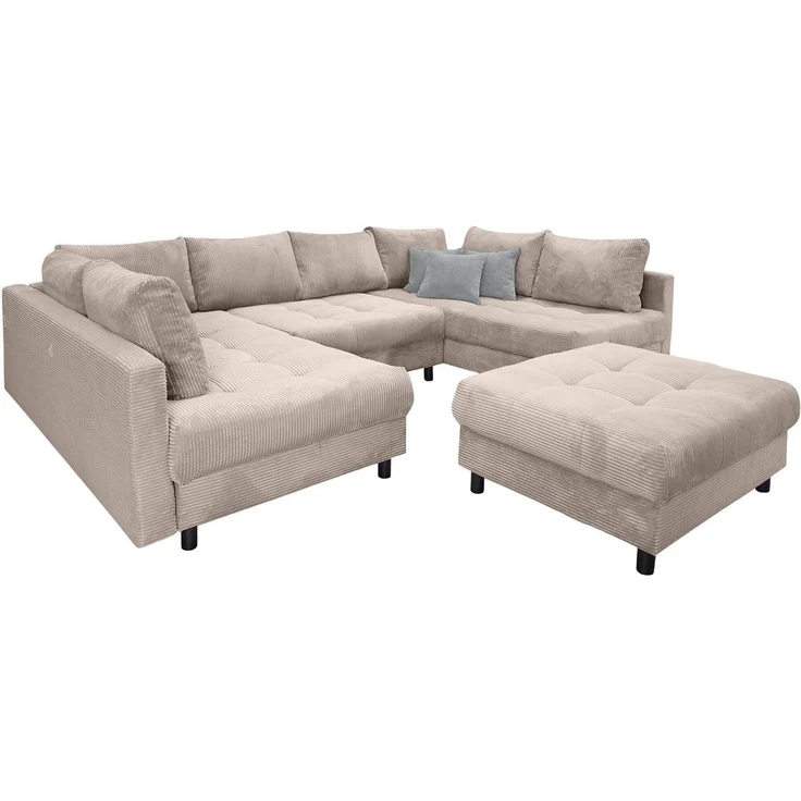 COLLECTION AB Wohnlandschaft Toni U-Form, B: 298 cm, mit Hocker & 3 Zierkissen, Federkern – Bild 3