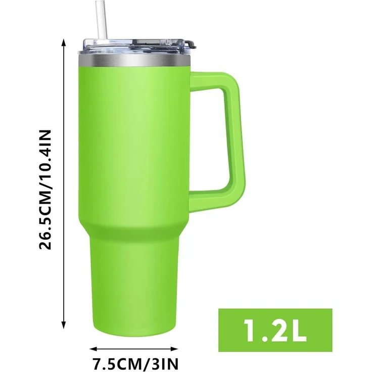 Thermobecher 1180ML mit 2-in-1-Deckel Kaffeebecher to go Strohhalm Edelstahl – Bild 5