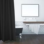 ZOLLNER Duschvorhang Breite 180 cm (Set), 100% Polyester, Anti-Schimmel-Effekt