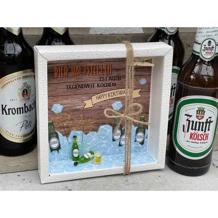 ZauberDeko Geschenkbox Geldgeschenk Verpackung Bier Happy Birthday Geschenk Männer – Bild 3