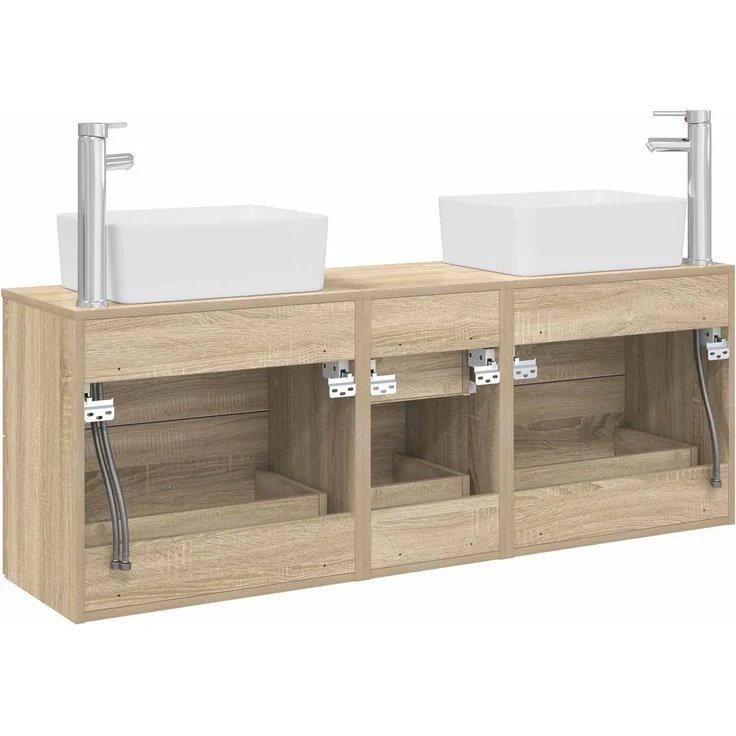 vidaXL Badezimmerschrank-Set 3 stk. Sonoma-Eiche 136 x 35 x 80 cm 3405861 – Bild 7