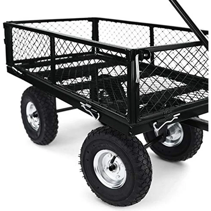 Transport Gitterwagen Handwagen Bollerwagen Seiten klappbar bis 250kg Schwarz – Bild 6