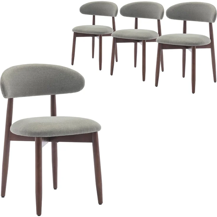 COLAMY Esszimmerstühle 4er Set, Polsternder Stühle Esszimmer mit Rückenlehne, Moderne Küchenstühle Gepolstert, Stoff Dining Chairs mit Back und Holzbeinen für Esszimmer, Küche, Restaurant, Grün