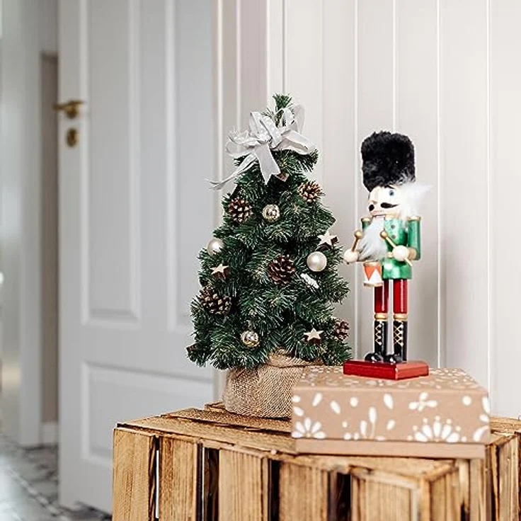 Creative Home Künstlicher Weihnachtsbaum Weihnachtsbaum Geschmückt Höhe 40 cm, Künstlicher Tannenbaum Mini, für Tisch Schreibtisch Büro – Bild 3