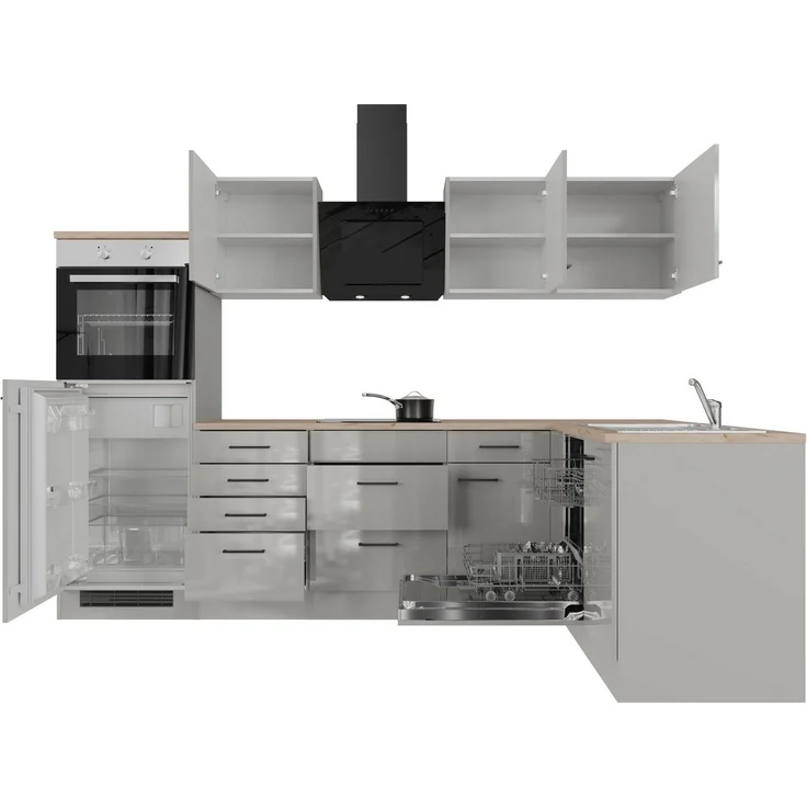 Flex-Well Küchenzeile Lund, wahlweise mit E-Geräten, Stellbreite 280x170 cm – Bild 3