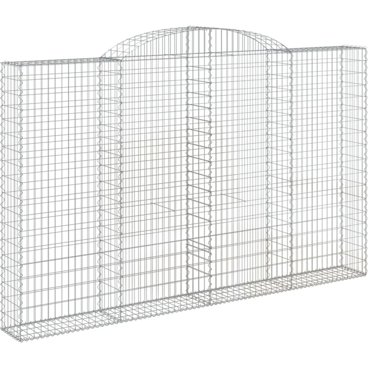 vidaXL Gabione mit Hochbogen 300x30x180/200 cm Verzinktes Eisen 153509 – Bild 2