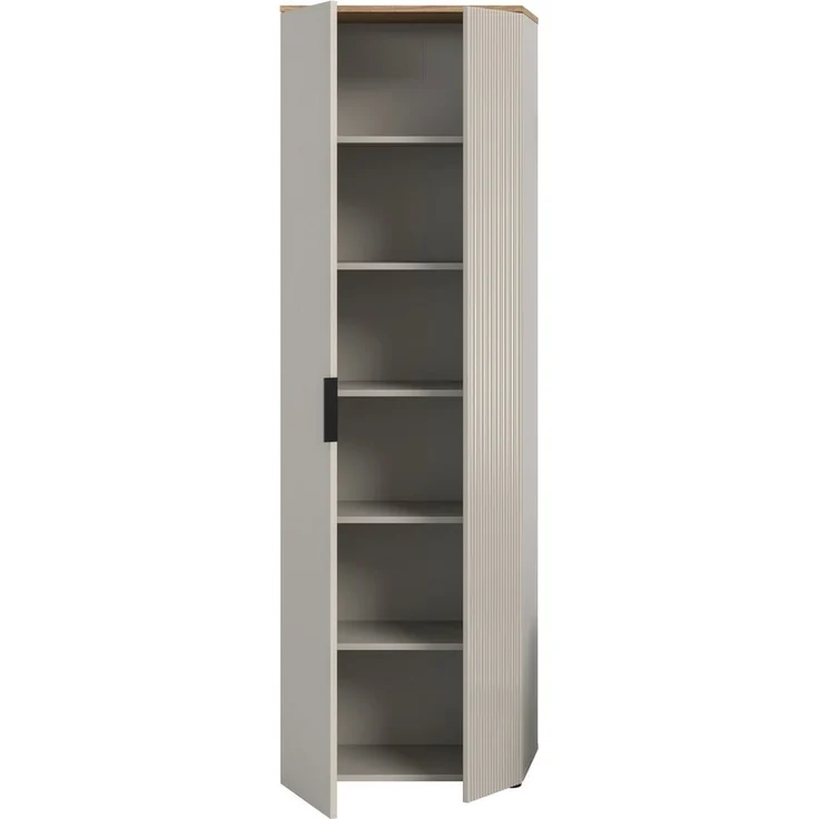 Home affaire Garderobenschrank EDIL, Höhe 190cm, 2 Türen, 5 Böden, 6 Fächer (moderne Farbkombination, Platz für ca. 18 Paar Schuhe) Kleiderschrank, Flurschrank, Hochschrank, Stauraumschrank – Bild 3