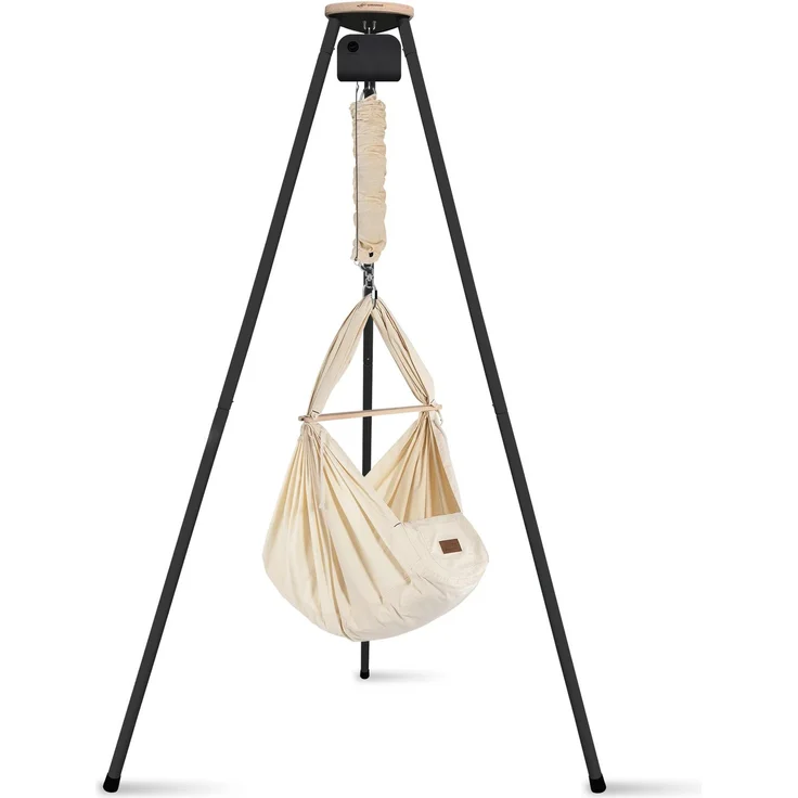 Federwiege mit Tipi und Motor Bio Schafwolle Anthrazit Motor Anthrazit – Bild 3