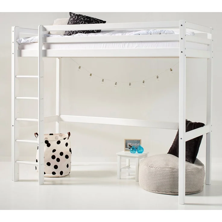 Hoppekids Hochbett ECO Dream 90x200 Massiv, umbaubar zum Einzelbett – Bild 1