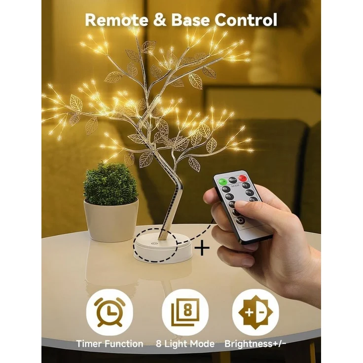 LA CUTE LED Dekolicht LED Lichterbaum 108 LEDs, 8 Modi, dimmbar, Timer, USB/Batterie, LED, fest verbaut, Warmweiß, Fernbedienung, dimmbar, 8 Modi, Timerfunktion – Bild 2