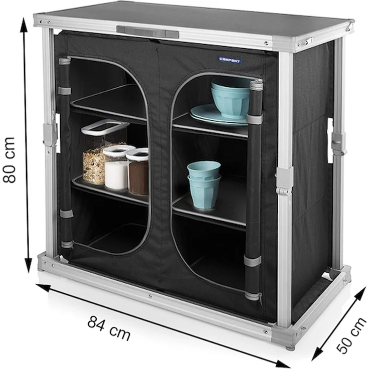 Campingschrank TOLEDO faltbar 6 Fächer Stoffschrank 84x50x80cm – Bild 3