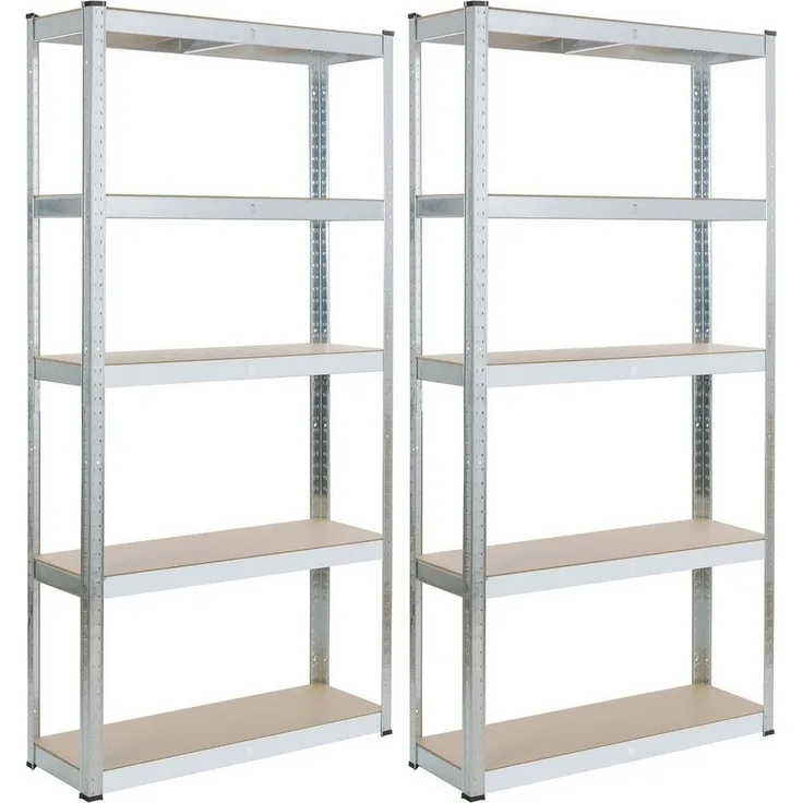 Arebos Schwerlastregal Kellerregal Steckregal Lagerregal 160 x 80 x 40 cm 320 kg, Set 2-tlg.