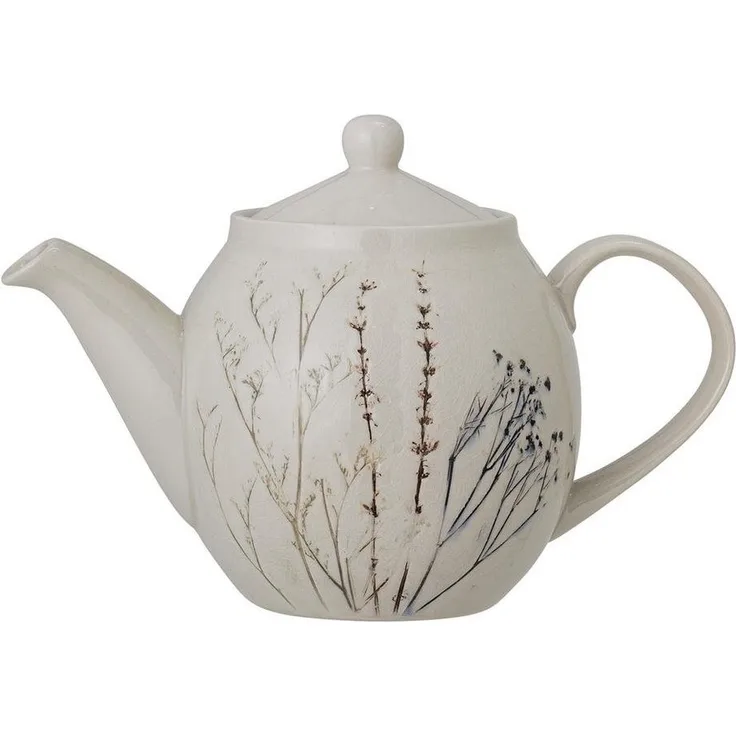 Bloomingville Kanne Bloomingville Bea Teekanne 1,2 Liter Natur Steingut, 1200 l, (Packung)
