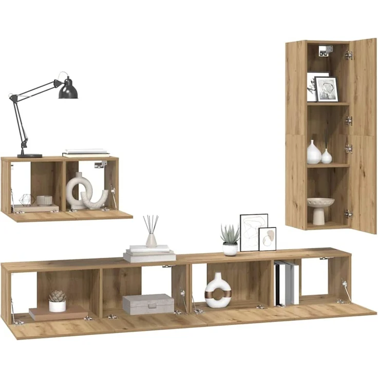 vidaXL TV-Schrankset 4 stk. 30,5 x 30 x 110 cm Artisan-Eiche 3393329 – Bild 3