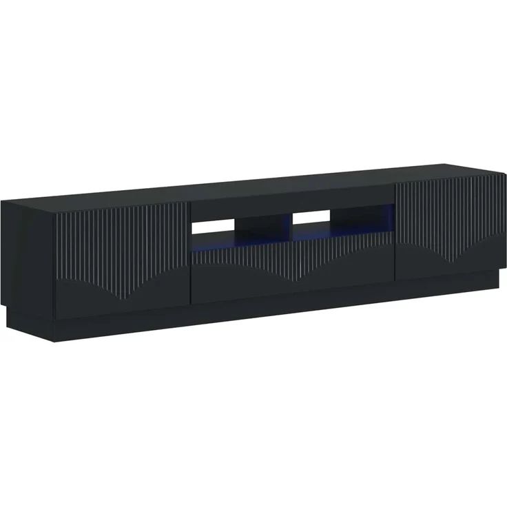 vidaXL LED-TV-Schrank HOORN 3 stk. Schwarz Holzwerkstoff 3416838 – Bild 2