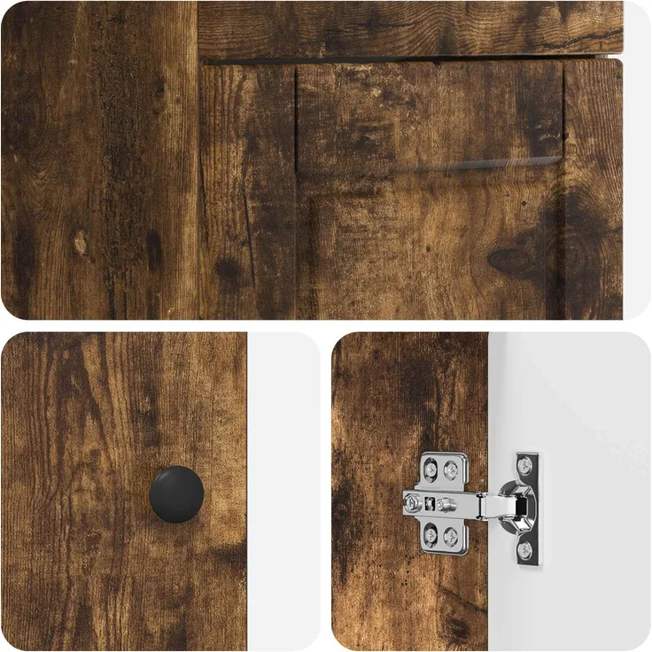 vidaXL Badezimmerschrank mit Waschbecken Geräucherte Eiche 890059 – Bild 7