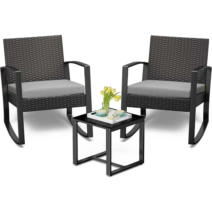 Bealife Gartenmöbel Set Balkon 2 Personen Outdoor Rattan Terrasse Pool