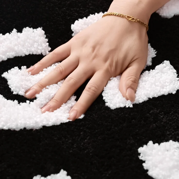 ABC Schwarz-weißer Badezimmerteppich, niedliche Badematte, rutschfest, waschbare Badematte, weicher Mikrofaser-Duschteppich, saugfähiger Badezimmerteppich, 50 x 80 cm – Bild 3