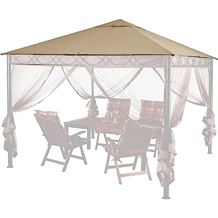 QUICK STAR Ersatzdach 3x3m für Stil Pavillon, sandfarbig, wasserabweisend, 95% Polyester