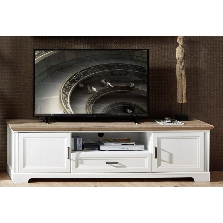 TV Lowboard JASMIN 193 cm Pinie weiß Nachbildung – Bild 1
