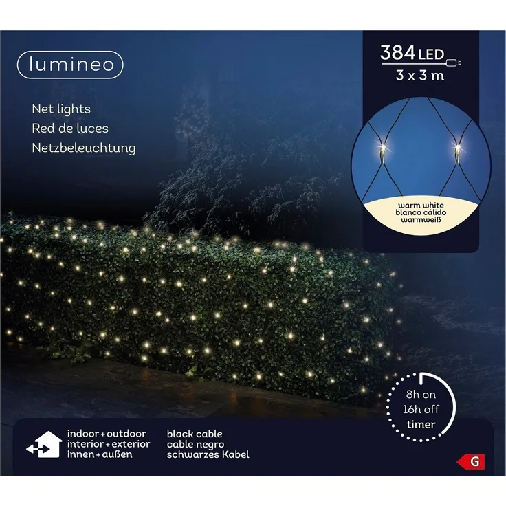 Kaemingk LED Lichternetz 384 Lichter 300x300 cm schwarz