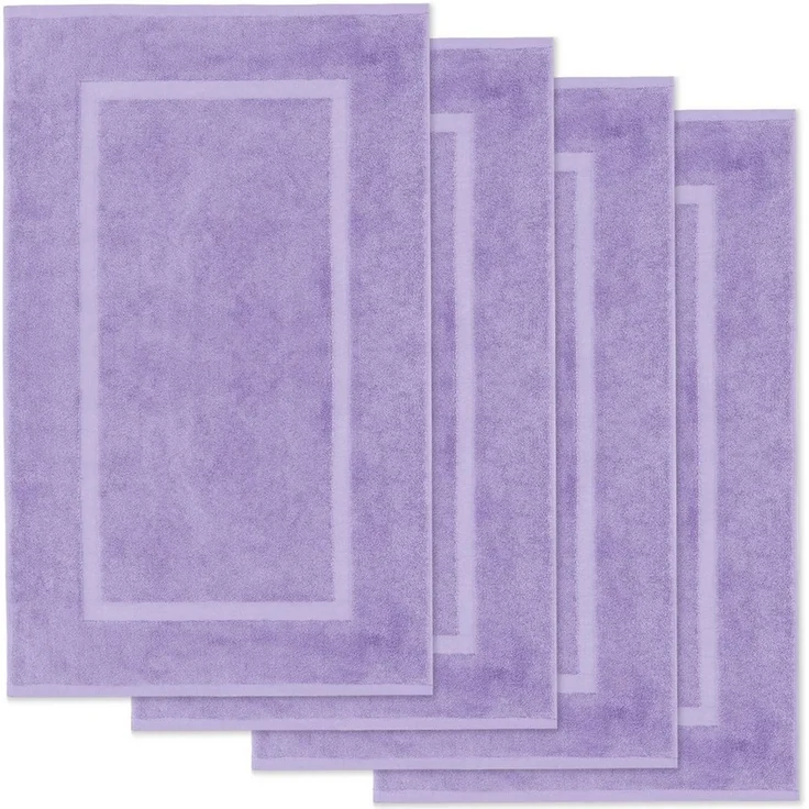Lavea Badematte 4er Set Badeteppiche Elena Frottee 50x80 cm Badvorleger, 100% Baumwolle, 500 g/m² Frottier, weich & saugstark, pflegeleicht – Bild 5