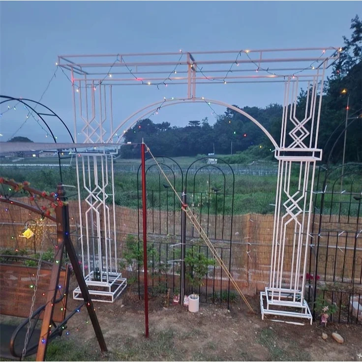 UNHO Gartenbogen aus Metall Wei? 260 x 38 x 258 cm – Bild 2