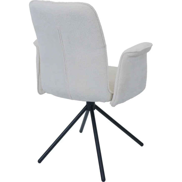 2er-Set Esszimmerstuhl HWC-N99, drehbar Armlehne Auto-Return, Stoff/Textil Chenille (340g/m²) ~ creme – Bild 7