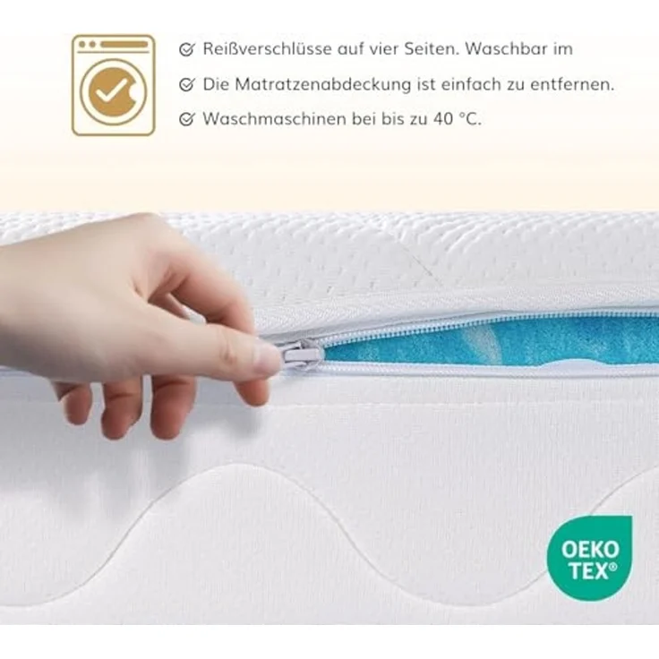 EGO HOME Matratze 160x200 Härtegrad H3 23cm - Ergonomische 7-Zonen Hochwertige Kaltschaummatratze mit waschbarem Bezug, Atmungsaktiv Schaumstoffmatratze Rollmatratze, Öko-Tex Zertifiziert – Bild 4