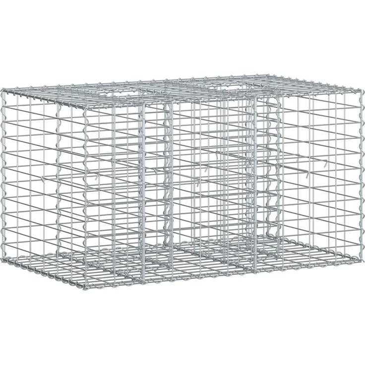 vidaXL Gabionen-Hochbeet 100 x 60 x 55 cm Verzinkter Stahl Silber 42033321 – Bild 2