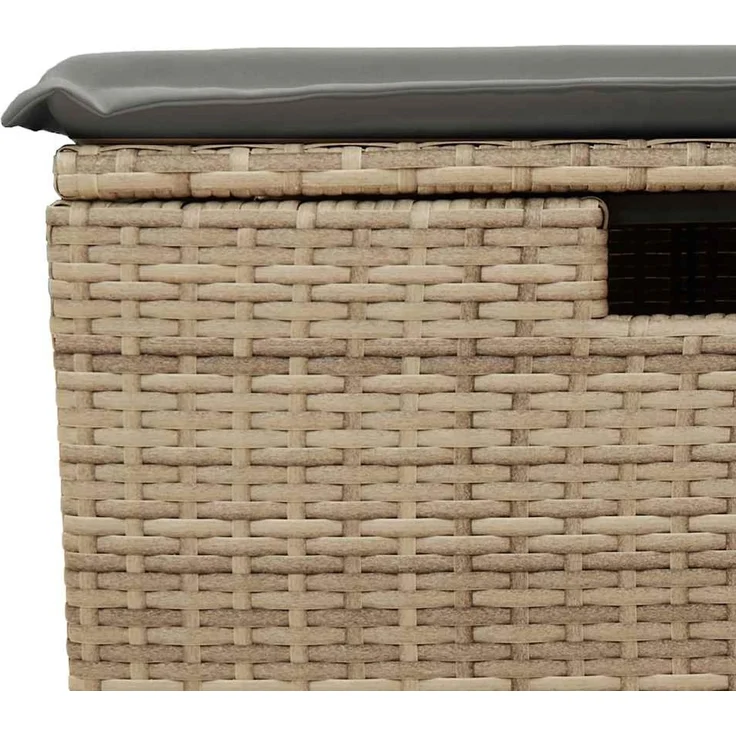 vidaXL 4-tlg. Garten-Sofagarnitur mit Kissen Beige Poly Rattan 3325951 – Bild 10