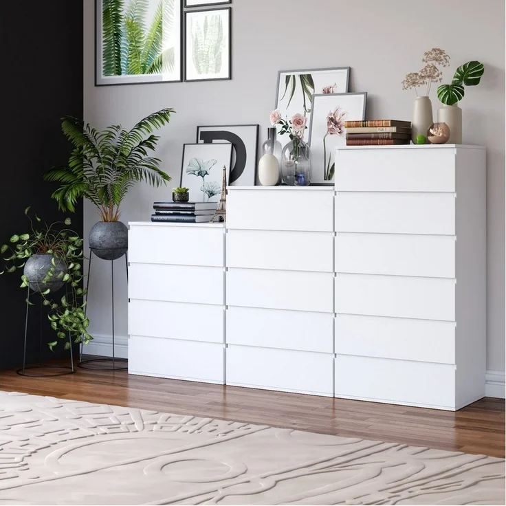 Homfa Kommode, Sideboard mit 6 Schubladen, Schubladenschrank holz, 60x40x119cm – Bild 2