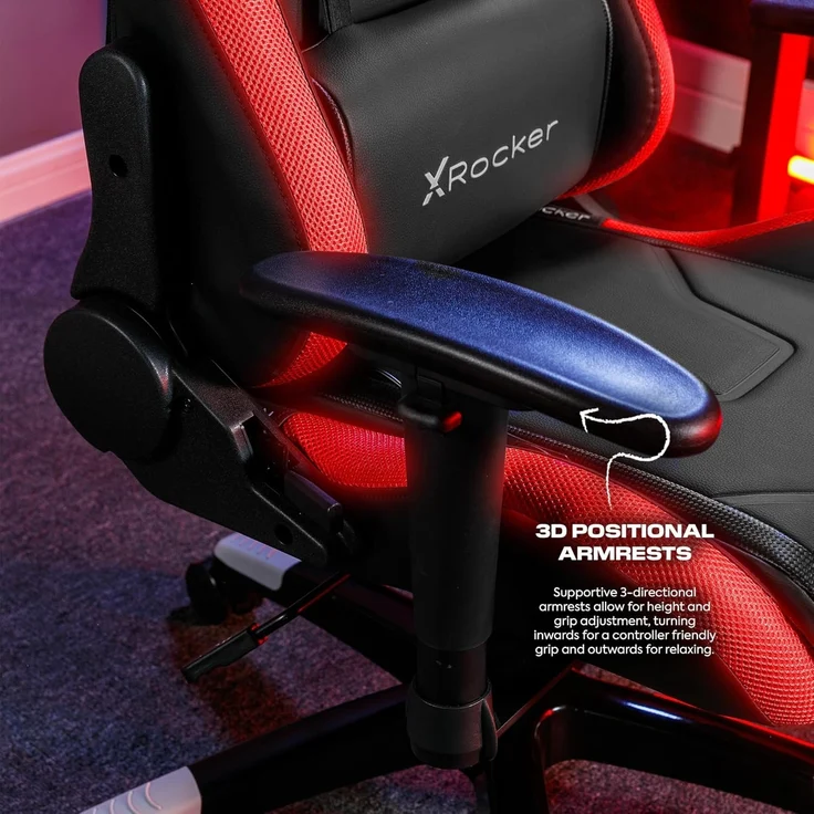 X Rocker Agility Compact eSports - Gaming-Bürodrehstuhl für Kinder & Teenager mit LED-Beleuchtung – Bild 5