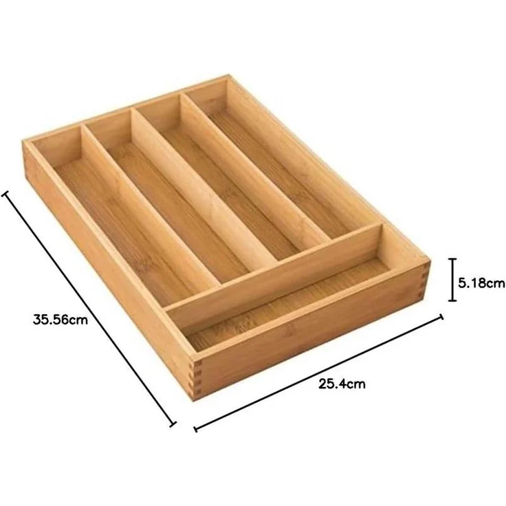 mDesign Schubladeneinsatz Organizer Besteckkasten Bambus Küche – Bild 2